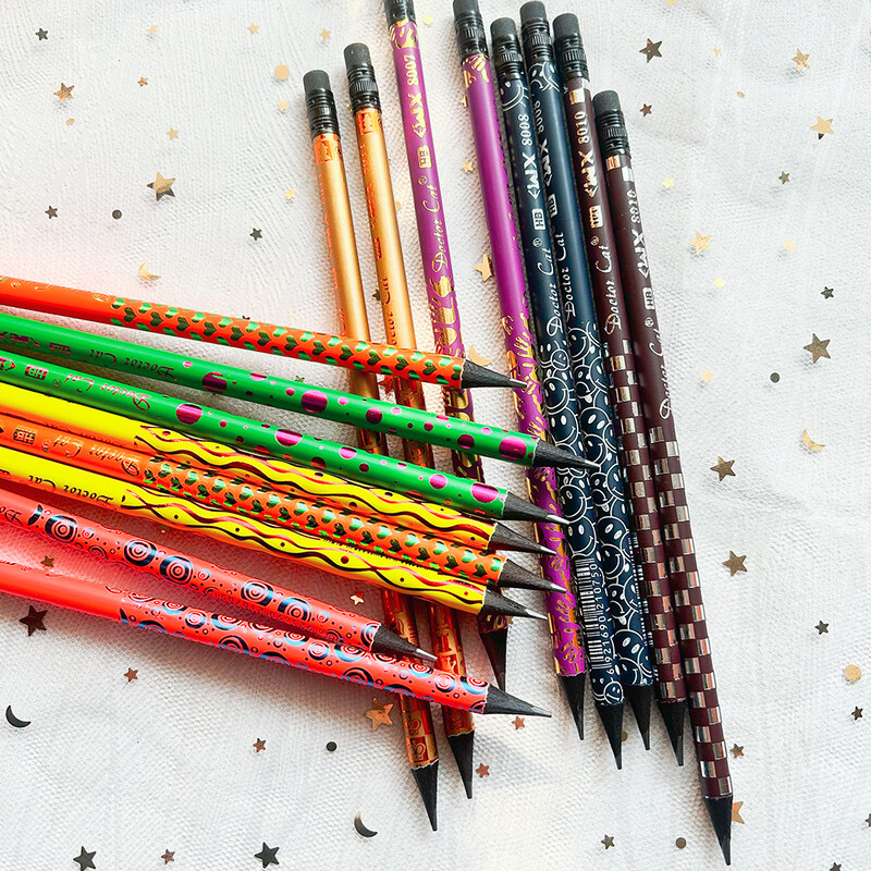 8 vnt Novelty Kawaii Black Wood Eraser Pieštuko raštinės reikmenys Mieli mokykliniai daiktai HB pieštukas rašymui Piešimas Vaikų prizai