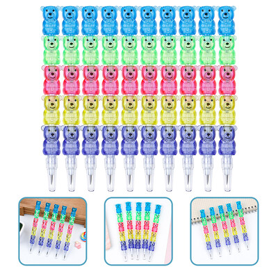 Ciieeo Creioane stivuibile de ursuleți din plastic pentru copii - 10 buc. creioane colorate pentru copii pentru copii pentru favoruri de zi de naștere