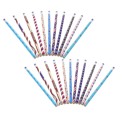 24 vnt. Nepriklausomybės dienos pieštukai, švininiai pieštukai vaikams piešimui medžio tapybai masiniam Patogus nedidelis medinis lengvas biuras