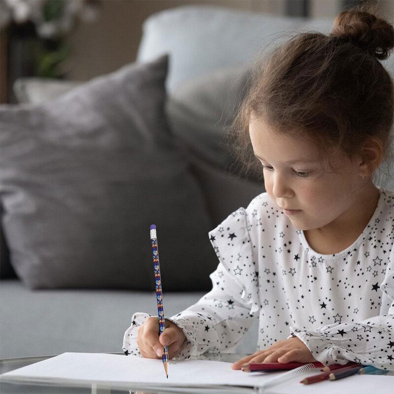 24 vnt. Nepriklausomybės dienos pieštukai, švininiai pieštukai vaikams piešimui medžio tapybai masiniam Patogus nedidelis medinis lengvas biuras