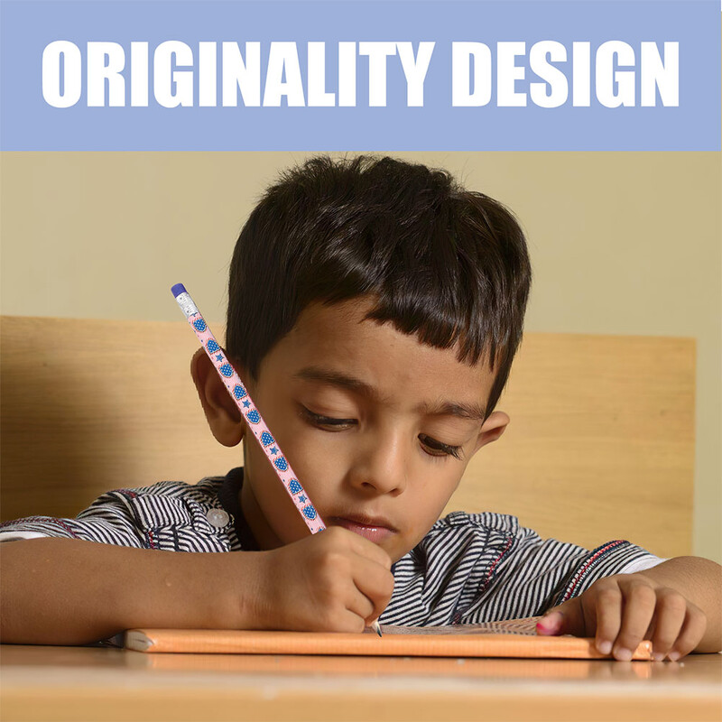 24 vnt. Nepriklausomybės dienos pieštukai, švininiai pieštukai vaikams piešimui medžio tapybai masiniam Patogus nedidelis medinis lengvas biuras