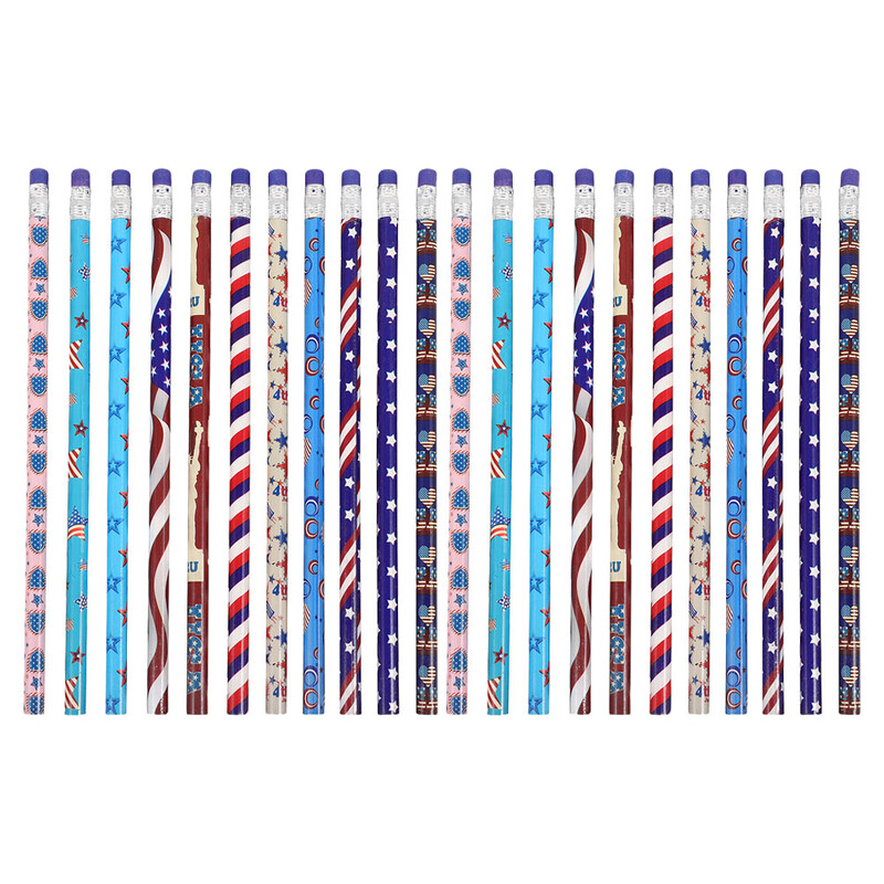 24 vnt. Nepriklausomybės dienos pieštukai, švininiai pieštukai vaikams piešimui medžio tapybai masiniam Patogus nedidelis medinis lengvas biuras