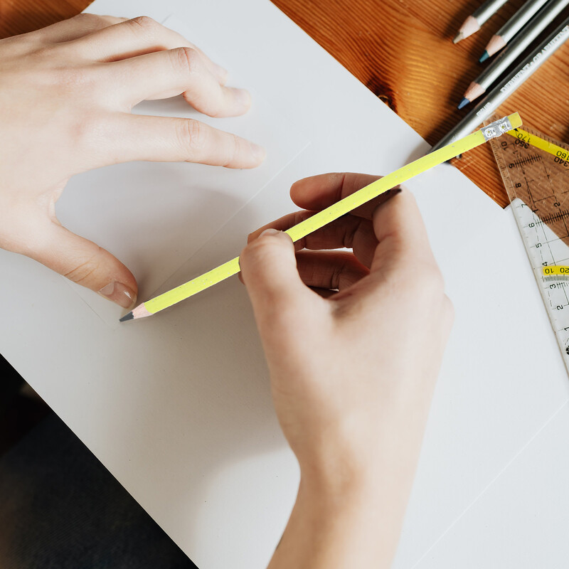 12 buc. Creion flexibil indoit din PVC verde cu gumă de șters (culoare aleatorie)