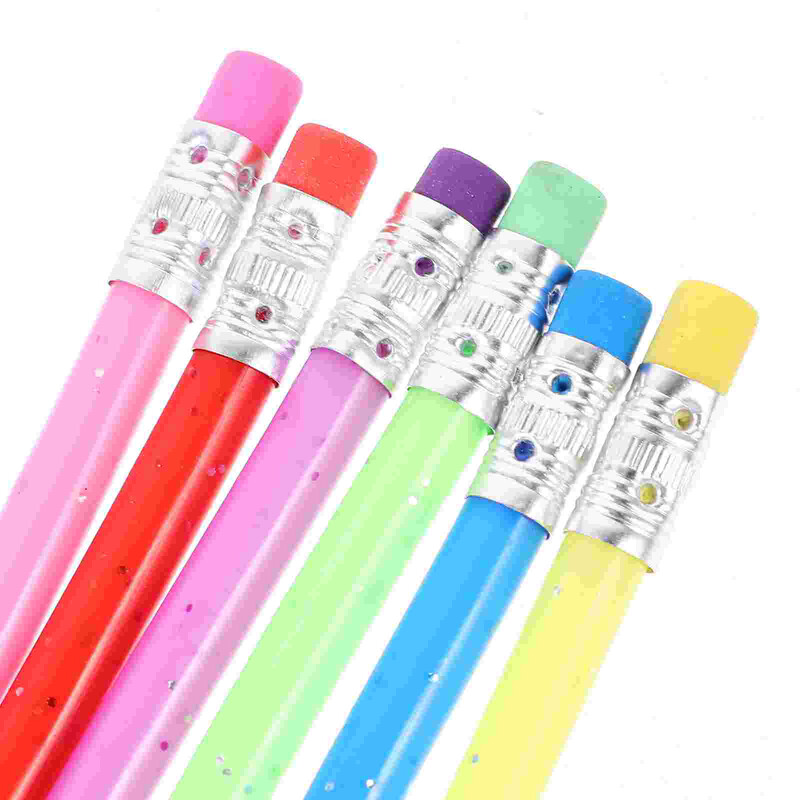 12 buc. Creion flexibil indoit din PVC verde cu gumă de șters (culoare aleatorie)