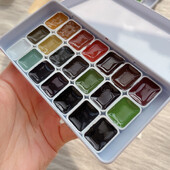 Japan Holbein 21 spalvos Morandi akvarelės antrinė pakuotė Acuarelas, atitinkantis pažangius pilkus nagų dažymo reikmenis