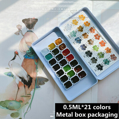 Japan Holbein 21 spalvos Morandi akvarelės antrinė pakuotė Acuarelas, atitinkantis pažangius pilkus nagų dažymo reikmenis