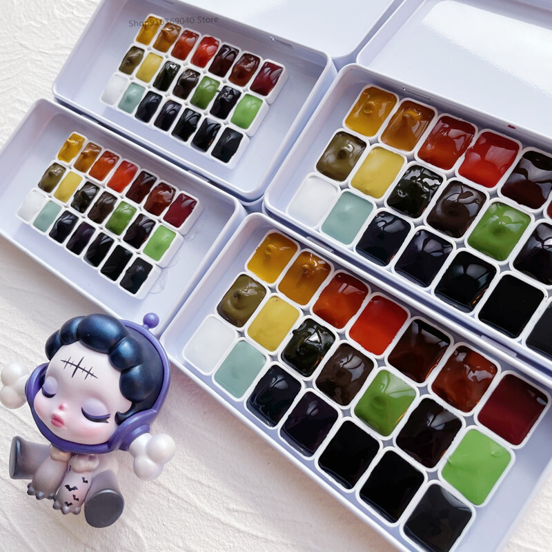 Japan Holbein 21 spalvos Morandi akvarelės antrinė pakuotė Acuarelas, atitinkantis pažangius pilkus nagų dažymo reikmenis