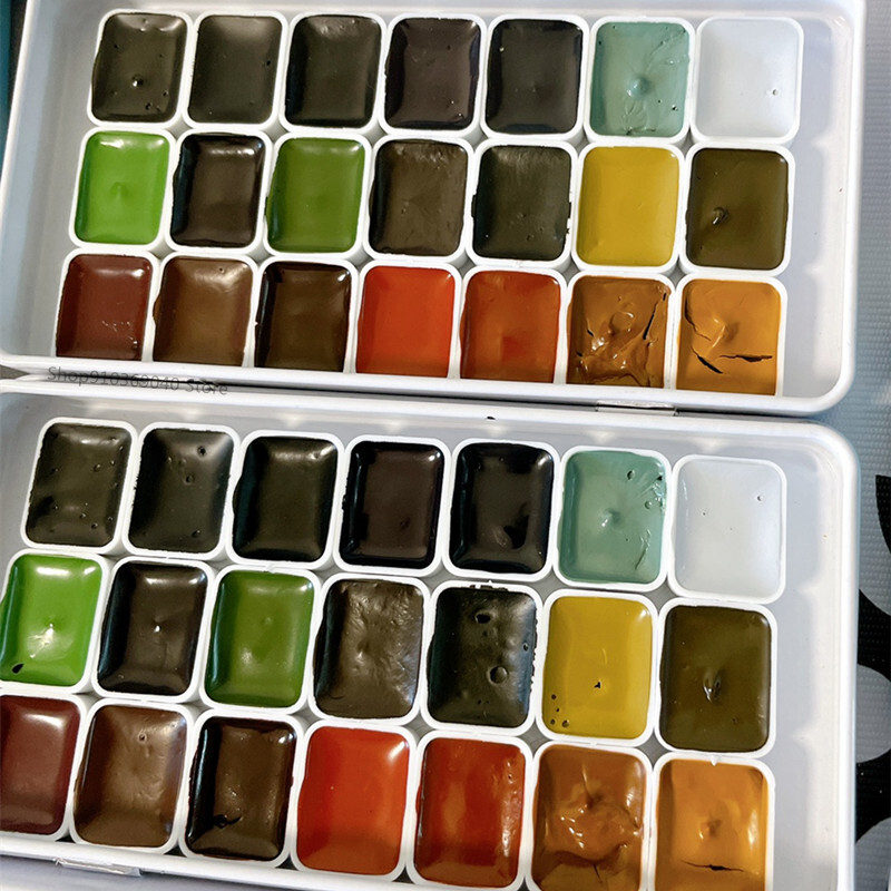 Japan Holbein 21 spalvos Morandi akvarelės antrinė pakuotė Acuarelas, atitinkantis pažangius pilkus nagų dažymo reikmenis