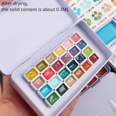 Kuretake 24-цветна акварелна боя Опаковка Пролетна ограничена цветна плътна китайска боя за рисуване Acuarela Студентски артикули