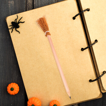 Halloween Witch Broom Μολύβια Halloween Witch Preschool For Beginners Απόκριες στυλό για διακόσμηση Ζωγραφική Γράφουν μαθητές