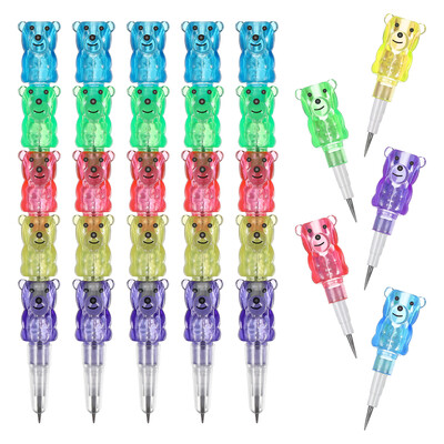 15 τεμ Bear Building Block μολύβια μολυβιών για παιδιά Διασκεδαστικά στοιβαζόμενα Cool LED μηχανικές μπομπονιέρες Παιδί γενεθλίων