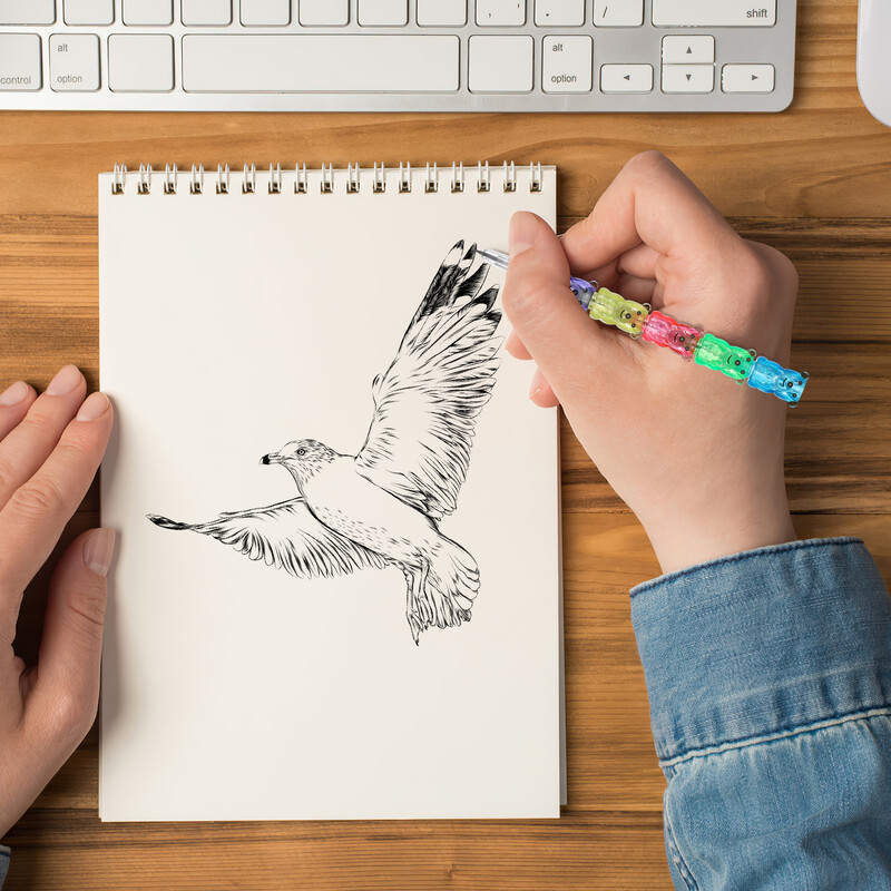 15 τεμ Bear Building Block μολύβια μολυβιών για παιδιά Διασκεδαστικά στοιβαζόμενα Cool LED μηχανικές μπομπονιέρες Παιδί γενεθλίων