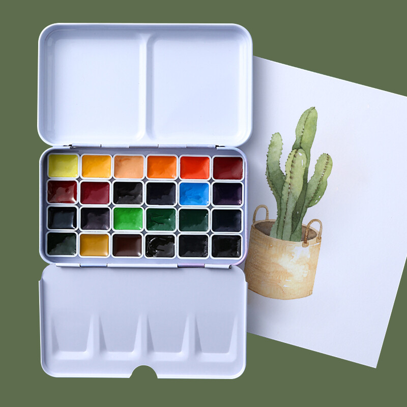 1 ml 24 spalvų Holland Van Gogh profesionalūs akvareliniai dažai, nešiojami kelioniniai akvarelės menininko studentų piešimo meno reikmenys