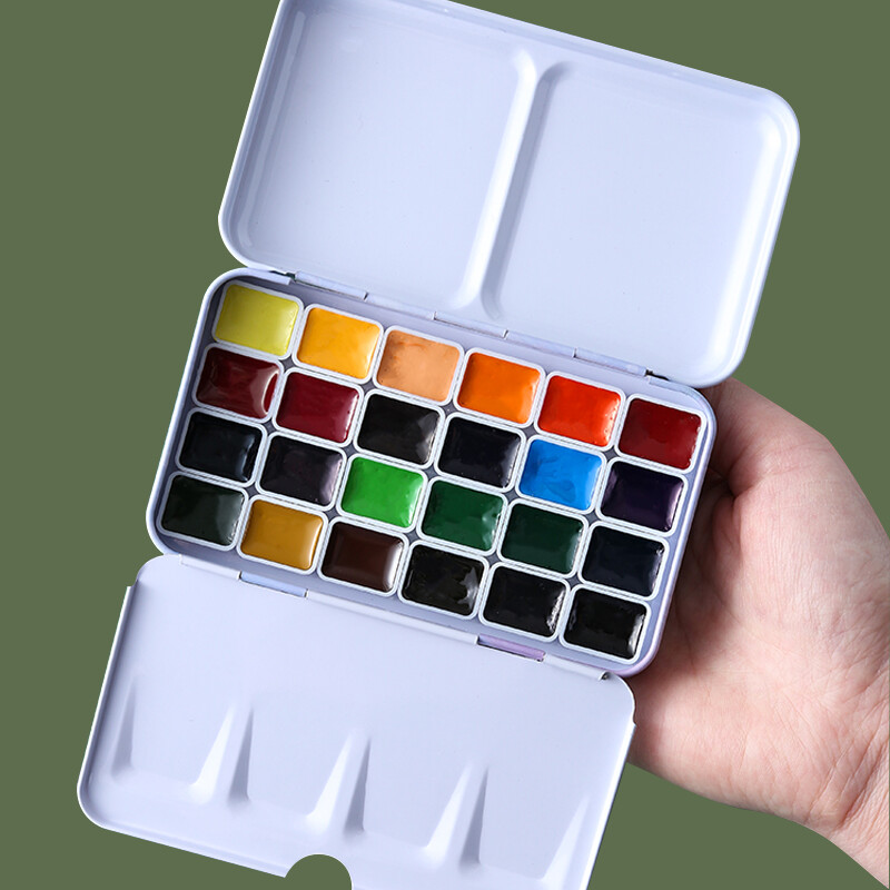 1 ml 24 spalvų Holland Van Gogh profesionalūs akvareliniai dažai, nešiojami kelioniniai akvarelės menininko studentų piešimo meno reikmenys