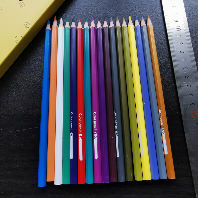 12 tk pliiatsid grafiti joonistusvahendid õpilastarbed eksami auhinnad kustutatavad kuusnurksed ribad kollased karbid värviline plii