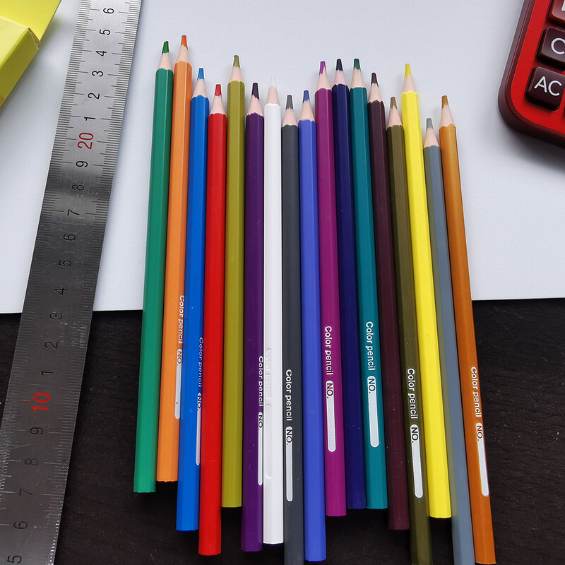 12 tk pliiatsid grafiti joonistusvahendid õpilastarbed eksami auhinnad kustutatavad kuusnurksed ribad kollased karbid värviline plii