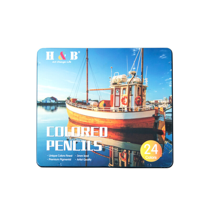 H&B Aukštos kokybės Soft Core Adult Coloring 24vnt ryškių spalvų aliejinių spalvų pieštukų rinkinys