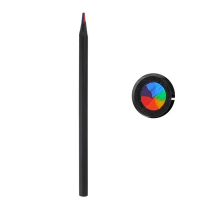 12/1 vnt. vaivorykštės spalvoti pieštukai, įvairiaspalviai 7 spalvų viename pieštukai, vaikų piešimo raštinės reikmenys, spalvinimas, eskizų kūrimas, mediniai meno reikmenys