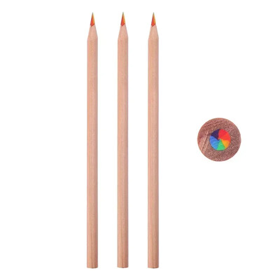 12/1 vnt. vaivorykštės spalvoti pieštukai, įvairiaspalviai 7 spalvų viename pieštukai, vaikų piešimo raštinės reikmenys, spalvinimas, eskizų kūrimas, mediniai meno reikmenys