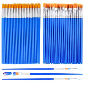 10 buc. Pensule de vopsea pentru artist DIY pentru copii, rotund, plat, miniatural, păr din nailon, acrilic, acuarelă, truse de artă guașă