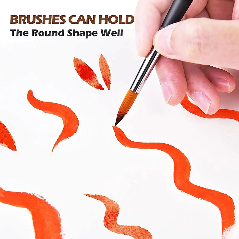 Σετ βούρτσες 9 τμχ Επαγγελματική βούρτσα βαφής με στρογγυλή μύτη νάιλον ακρυλική βούρτσα μαλλιών για ακρυλική ελαιογραφία με ακουαρέλα