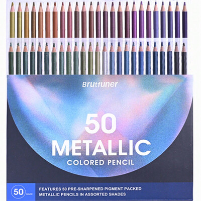 Brutfuner 50/72 vienetų metalinių spalvotų pieštukų rinkinys Minkštos medienos piešimo pieštukų eskizų pieštukų rinkinys, skirtas menininkams, studentų meno reikmenims