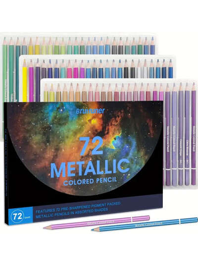 Brutfuner 50/72 vienetų metalinių spalvotų pieštukų rinkinys Minkštos medienos piešimo pieštukų eskizų pieštukų rinkinys, skirtas menininkams, studentų meno reikmenims