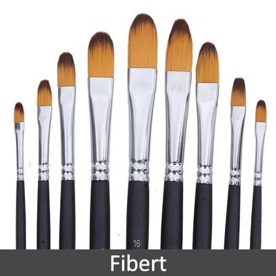 9 vnt. Dažų šepetėlių rinkinys Profesionalus dažų šepetėlis su apvaliu smailiu galu Nailono plaukų akrilinis šepetys akriliniam akvareliniam aliejiniam dažymui