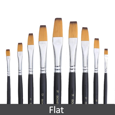 9 vnt. Dažų šepetėlių rinkinys Profesionalus dažų šepetėlis su apvaliu smailiu galu Nailono plaukų akrilinis šepetys akriliniam akvareliniam aliejiniam dažymui