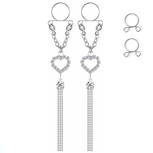 vânzare directă inel de sân fals ciucuri reglabil piercing mamelon bijuterii pentru corp