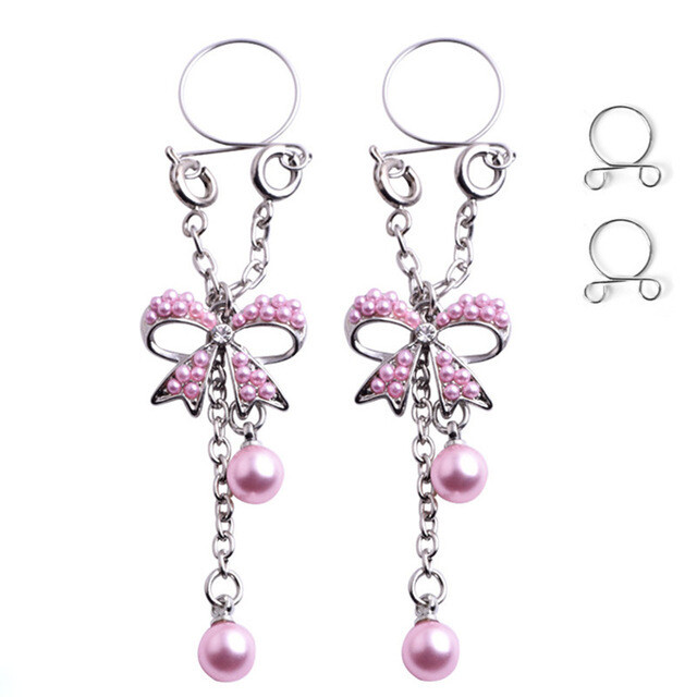 vânzare directă inel de sân fals ciucuri reglabil piercing mamelon bijuterii pentru corp