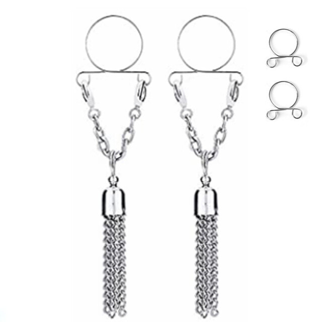 vânzare directă inel de sân fals ciucuri reglabil piercing mamelon bijuterii pentru corp