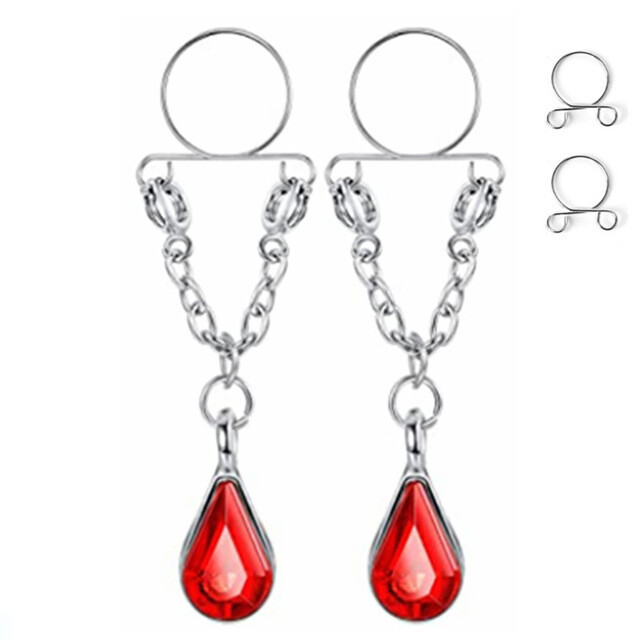 vânzare directă inel de sân fals ciucuri reglabil piercing mamelon bijuterii pentru corp