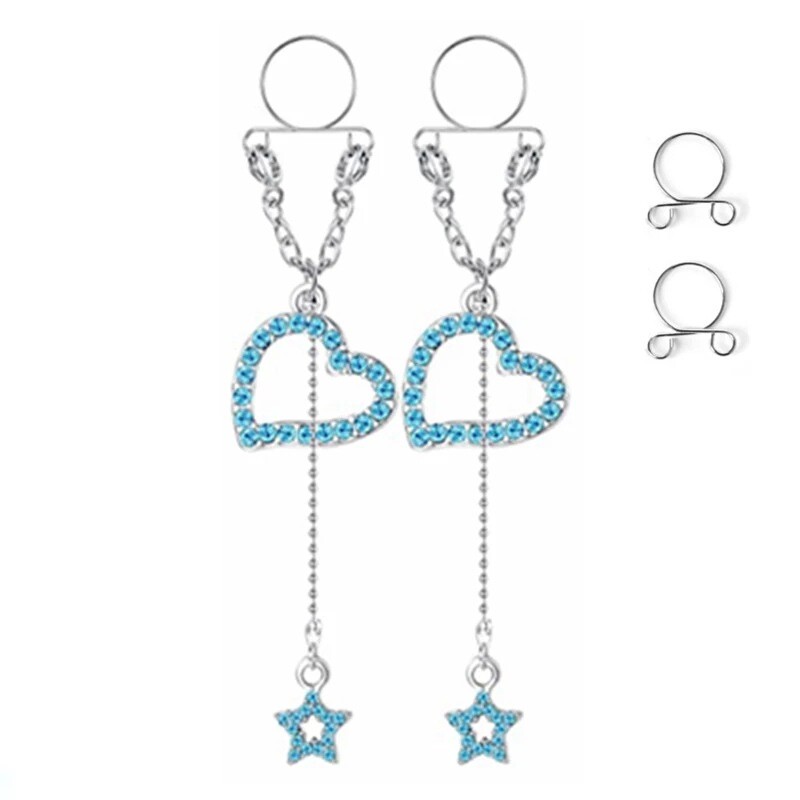 vânzare directă inel de sân fals ciucuri reglabil piercing mamelon bijuterii pentru corp