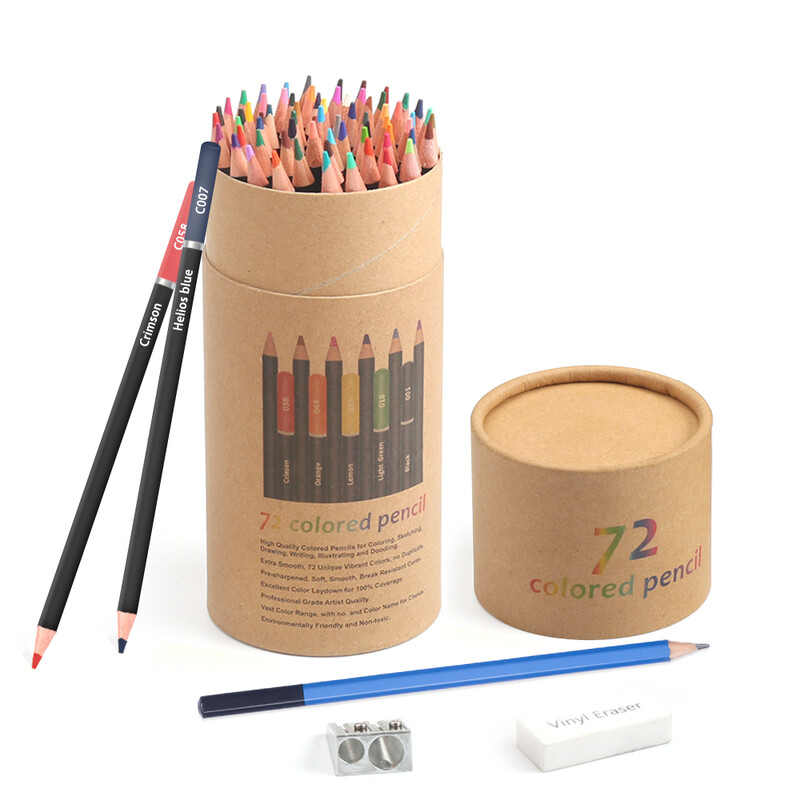 KALOUR 50/72 Colors Aliejiniai pieštukai Menininkų pieštukai, Artists Minkšta šerdis su ryškia spalva spalvinimo knygos eskizams piešti