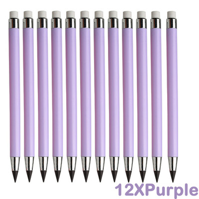 12 spalvotų „Infinity“ pieštukų „Be galandimo“ „Eternity“ pieštukai be rašalo „Kawaii Unlimited Pens“ Menas Biuro reikmenys Kanceliarinės prekės