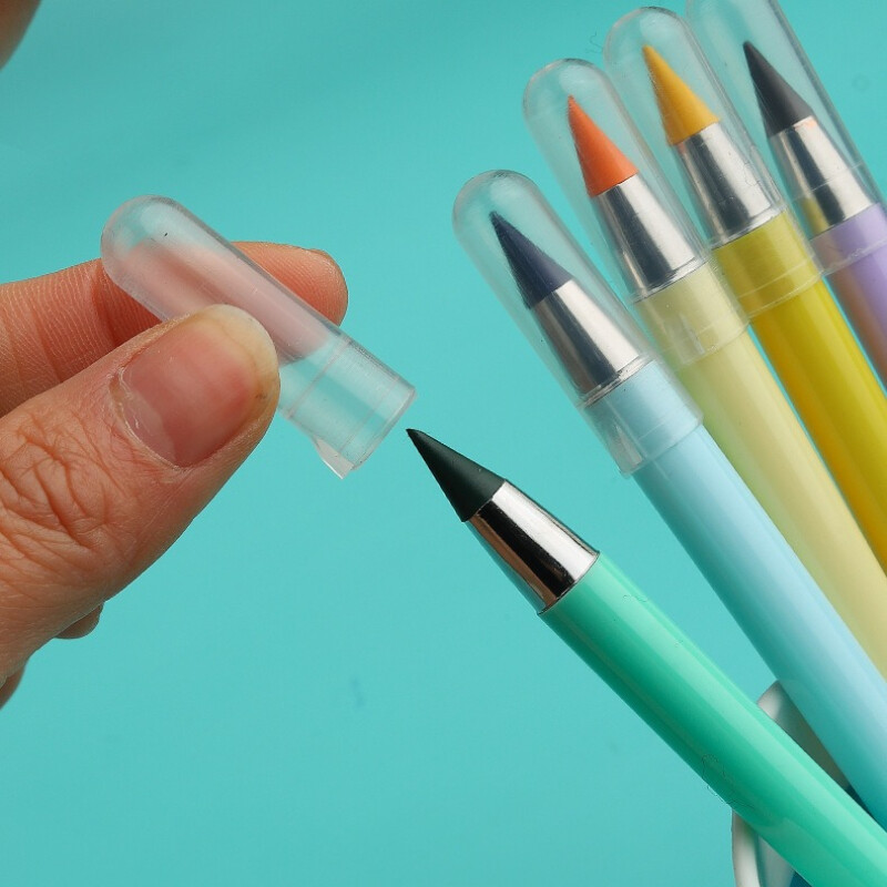 12 spalvotų „Infinity“ pieštukų „Be galandimo“ „Eternity“ pieštukai be rašalo „Kawaii Unlimited Pens“ Menas Biuro reikmenys Kanceliarinės prekės