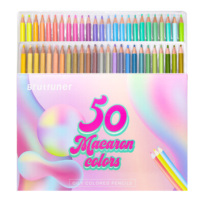 50 buc/set Brutfuner creioane colorate metalice pentru desen creion de culoare din lemn moale creion auriu pentru schiță de artist colorat
