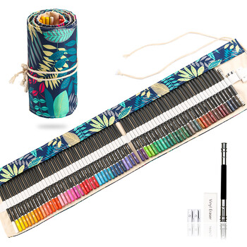 72Pcs Color Pencil Premium Artist Χρωματιστό Σετ μολυβιών Χειροποίητο σε καμβά μολύβι Περιλαμβάνονται επιπλέον αξεσουάρ Μολύβια δώρου διακοπών