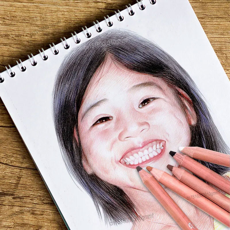 12 vnt. Spalvoti minkšti pasteliniai pieštukai, 4,0 mm švino medinė rankena, skirta odai dažyti, portretas, peizažas, piešinys, eskizas, grafičiai