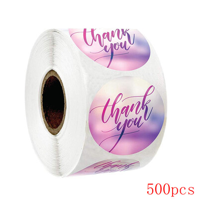 RUŽIČASTA Naljepnica hvala Okrugle naljepnice 50-500 komada Naljepnice za paket Personalizirane naljepnice za tiskanice