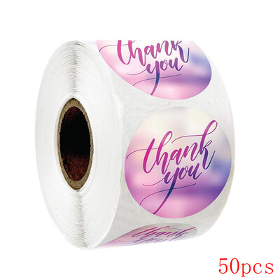 RUŽIČASTA Naljepnica hvala Okrugle naljepnice 50-500 komada Naljepnice za paket Personalizirane naljepnice za tiskanice