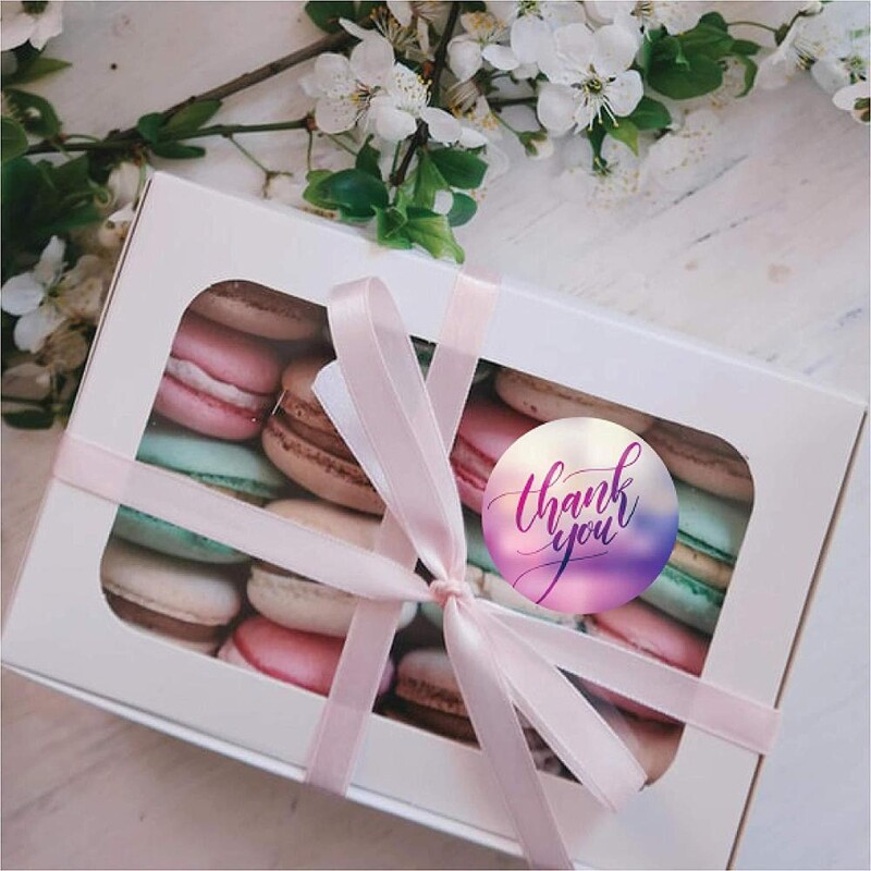 RUŽIČASTA Naljepnica hvala Okrugle naljepnice 50-500 komada Naljepnice za paket Personalizirane naljepnice za tiskanice