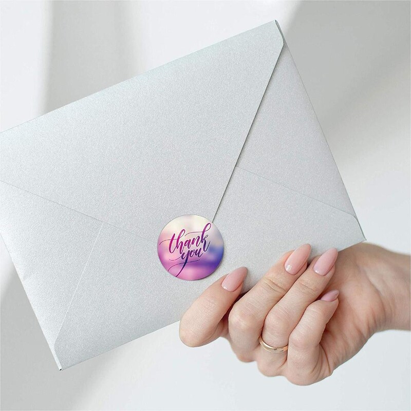 RUŽIČASTA Naljepnica hvala Okrugle naljepnice 50-500 komada Naljepnice za paket Personalizirane naljepnice za tiskanice