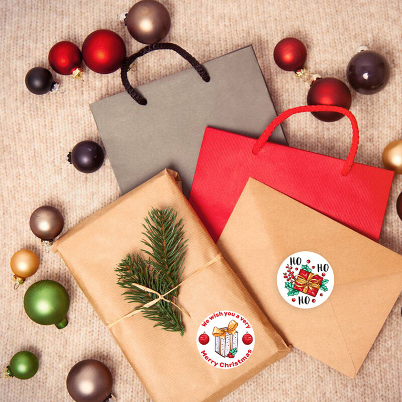 50–500 tk 2,5 cm jõulupitseri kleebis jõulupuu põdra kommikoti pitseri kleebis jõulukinkekarbi sildi kaunistus 1 tolli