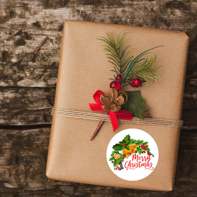 50-500 tk 8 kujundusega 1-tolline jõuluteemaline pitsat etiketid kleebised meisterdamiseks mõeldud küpsetuspakendi jaoks ümbrik kirjatarvete kaunistamiseks