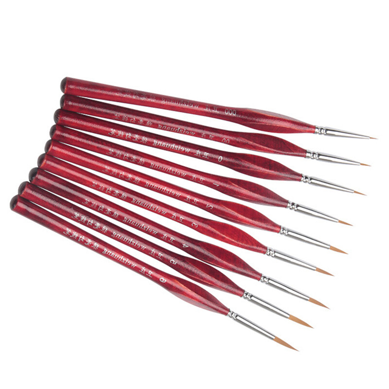 Akrüülvärvipintsel Pintsel Värvipintslid Detailmaali peen komplekt Akvarell Miniatuurne Õli Akrüül Detailing Kit Juuste jaoks