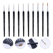 10 kom. Vrlo fina olovka za crtanje Okrugla četka Olovka za oči Liner Uljana boja Detalji Drvo Metal Minijaturne akvarelne slike za malu djecu