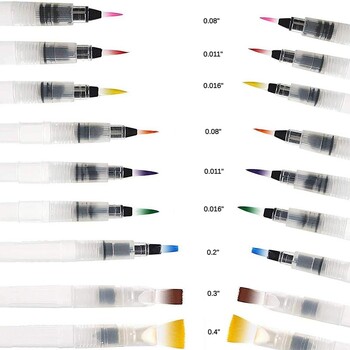Комплект четки за акварел от 9 бр. Водоразтворим цветен молив четка за акварел за начинаещи или деца, лесен за използване и рисуване с пълнеж
