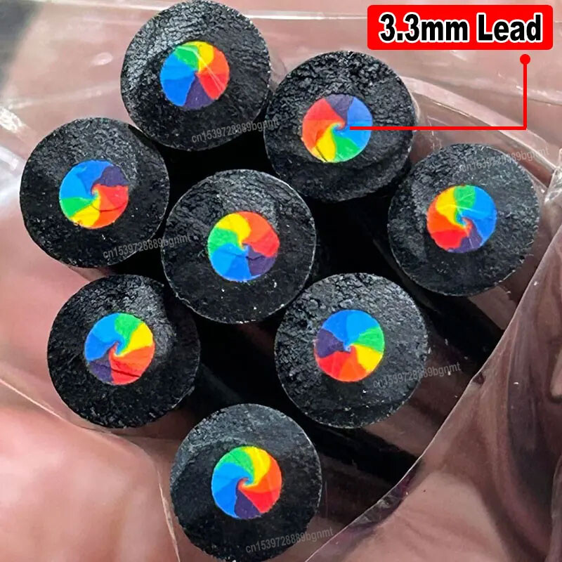 8 buc 12 buc set creion colorat curcubeu din lemn negru 3,3 mm 5,0 mm multicolor plumb miez art graffiti schiță marcare desen papetărie